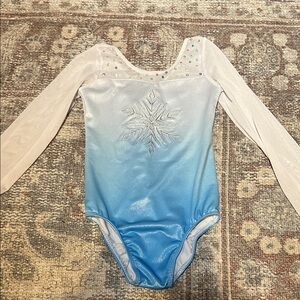 (Frozen) Blue and White Long Sleeve Leotard
